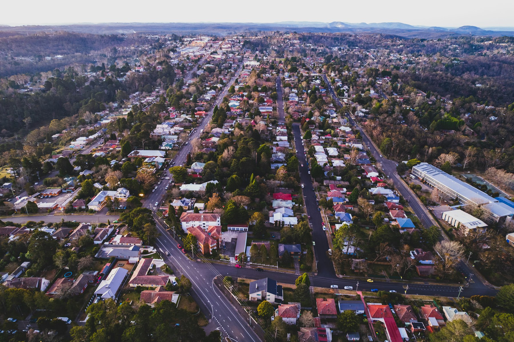 Aerial view of new housing estates