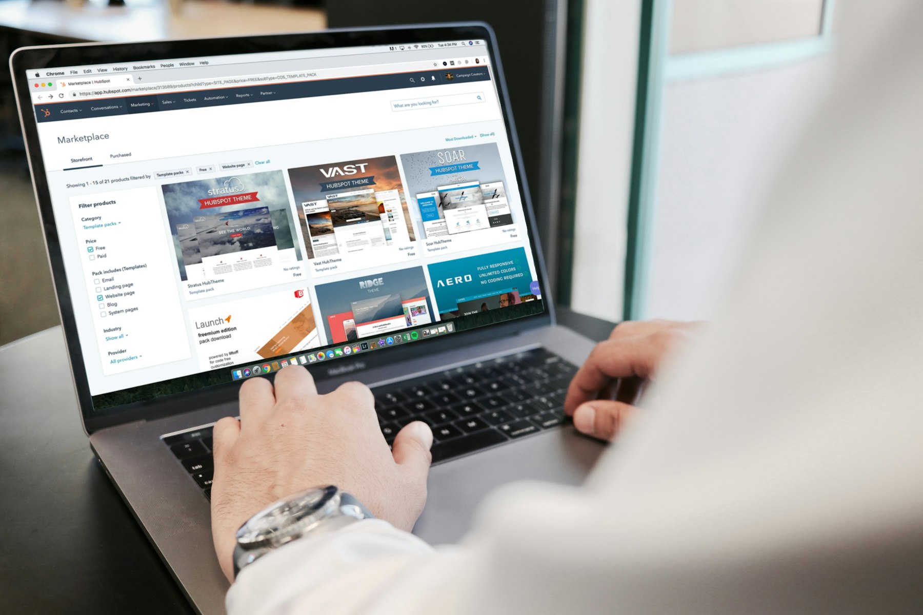 Owner checking their new website on a laptop
